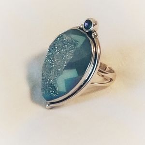 Golden Dream Pariba Window Druzy Ring
